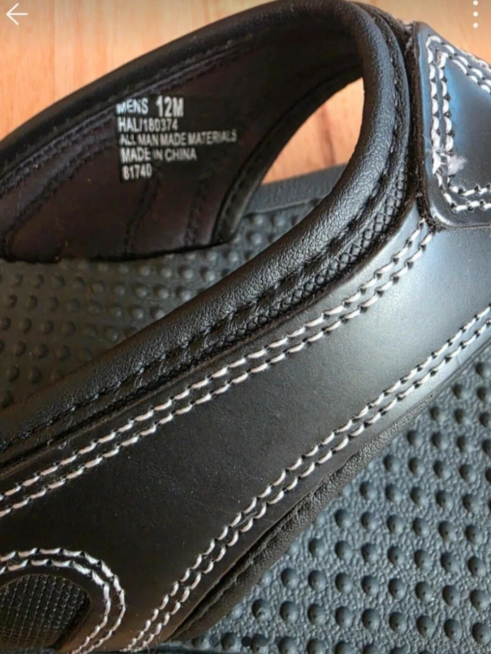 Coleman Black Men's Thong Sandals with White Stitching